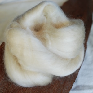 Baby Camel Tops, Natural White, Luxury Roving, Fiber for Spinning, Felting, Destash