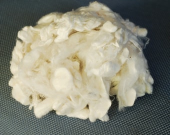 De-gummed Silk Cocoons, Raw Colors, Natural White, 1oz, Natural Silk, Destash, Fiber for Felting, Spinning