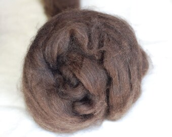 Yak Tops, Dark Brown, Raw Color Luxury Roving, Fiber for Spinning, Felting, Destash