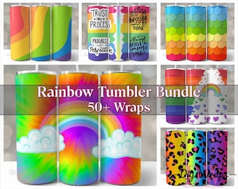 50+ Rainbow Tumbler Bundle, Mother Tumbler Bundle, 20 Oz Skinny Tumbler, Sublimation Designs, Tumbler Png, Diy Tumbler.