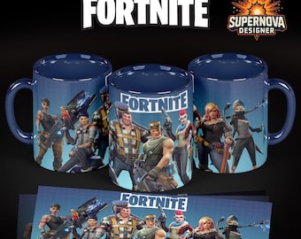 Fort Gaming sublimation mug pack with 07 designs in 300 DPI PNG format, ideal for personalized mugs and gifts. Creative and fun.