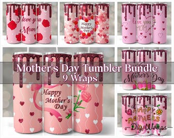 9 Mothers Day Tumbler Bundle, Mother Tumbler Bundle, 20 Oz Skinny Tumbler, Sublimation Designs, Tumbler Png, Diy Tumbler.