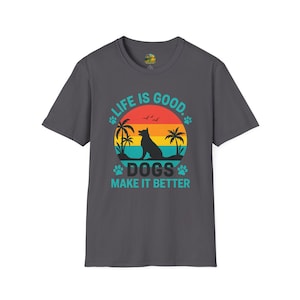 Vintage Style Dog Lover T-Shirt: Life is Good Unisex Tee