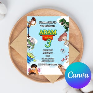 Toy Story Birthday Invitation Template, Toy Story Invitation, Toy Story Theme Decor for Kids, Toy Story Editable Birthday Invitation