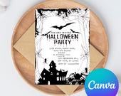 Editable Adult Halloween Party Invitation, Disco Halloween Costume Party Invite, Skull Halloween Birthday, Printable, Text Invitation