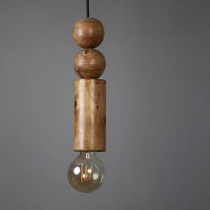 Lámpara colgante de madera escandinava – Lámpara colgante bohemia minimalista – Lámpara de techo de madera natural