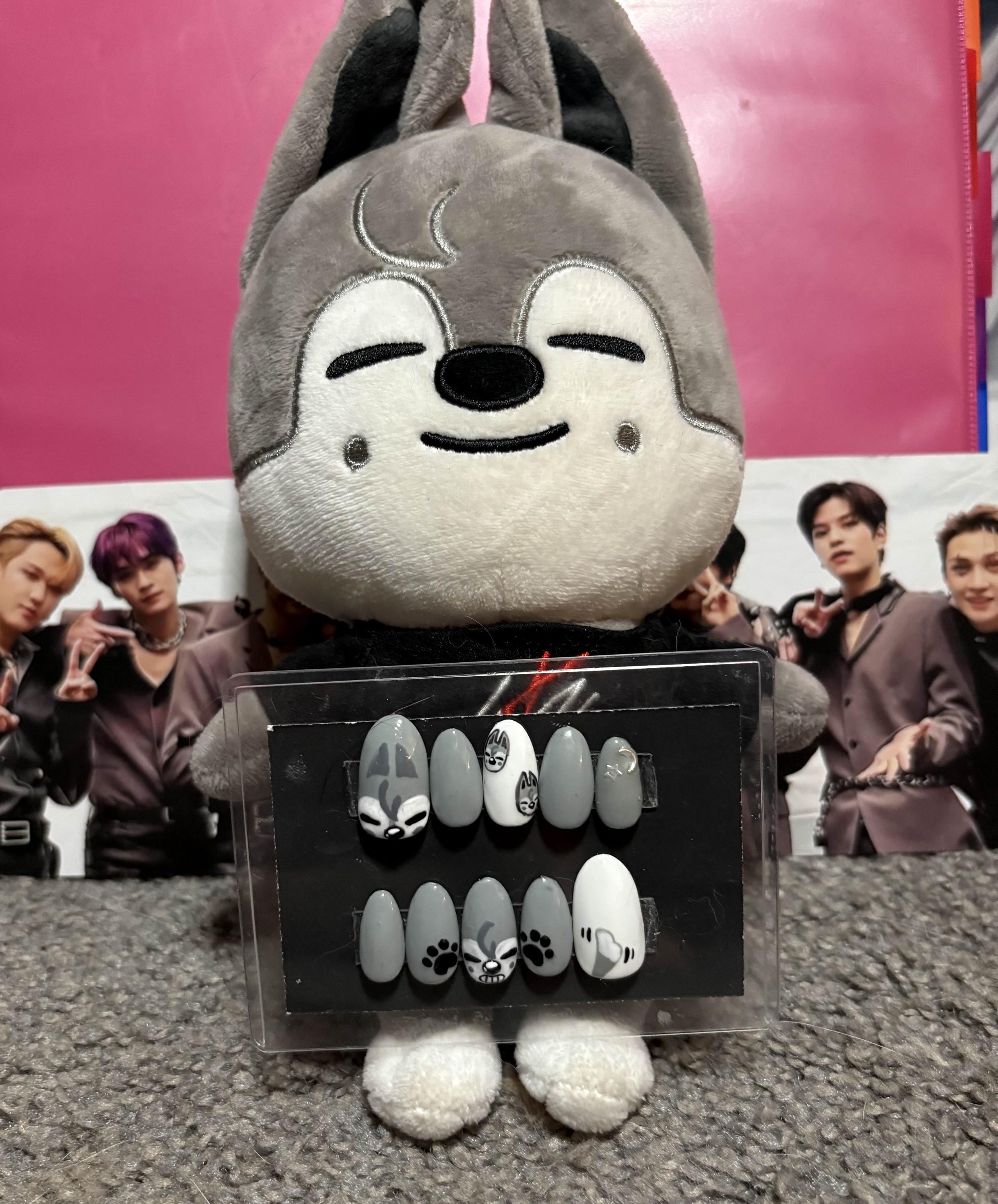 Stray Kids Bang Chan Skzoo Wolfchan Custom Handmade Press on Nails
