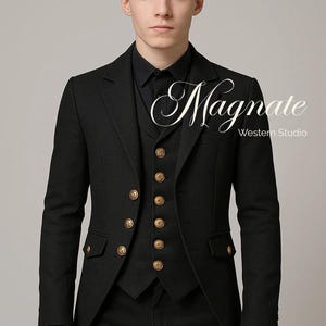 Customised Men Victorian Tailcoat Tuxedo Gothic Steampunk Formal Frock Coat Baroque Theatrical Tailcoat French nobleman Venetian Renaissance image 1