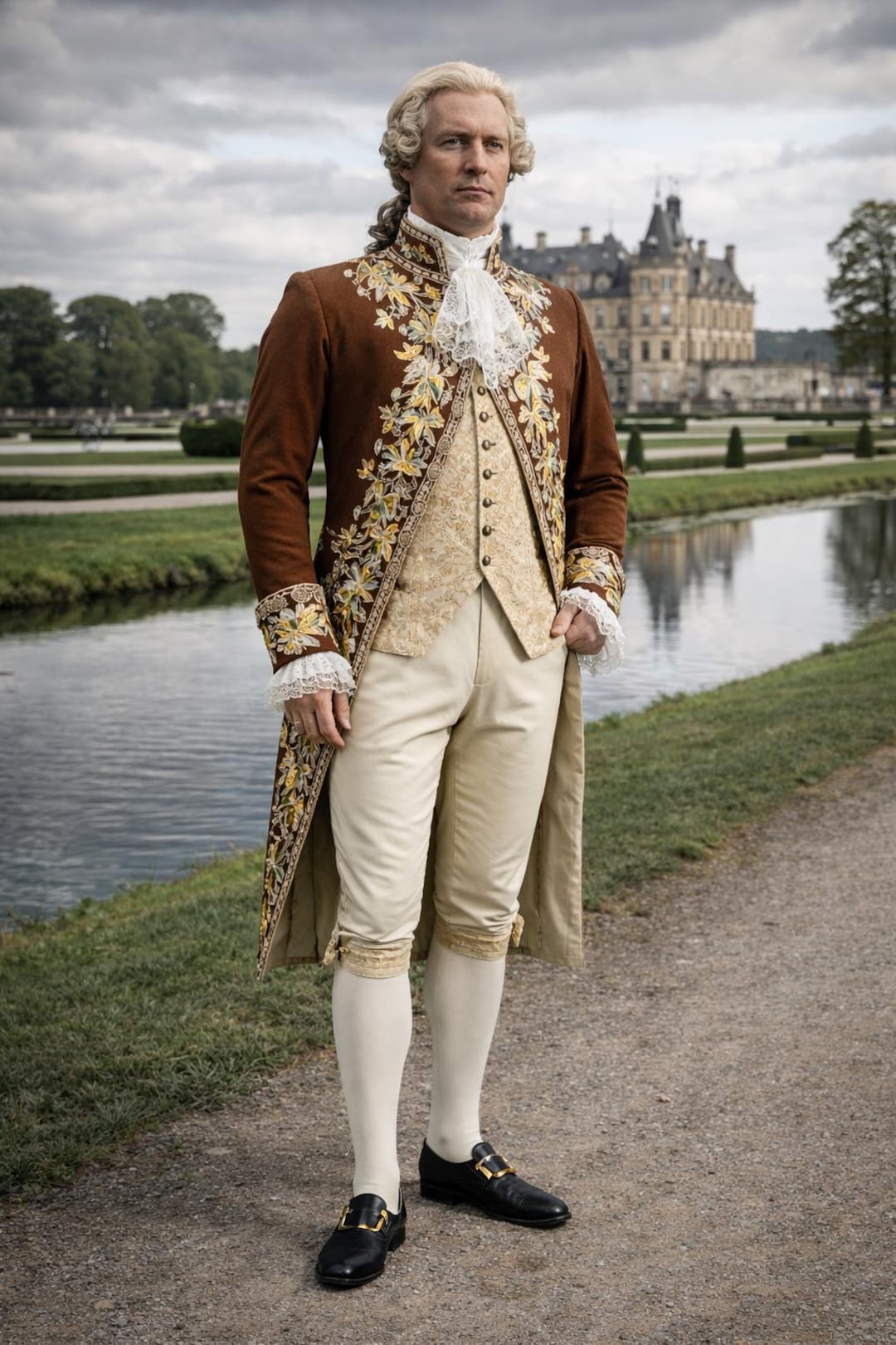 18th Century Men’s Rococo Suit - Hand-embroidered Justacorps Frock Coat ...
