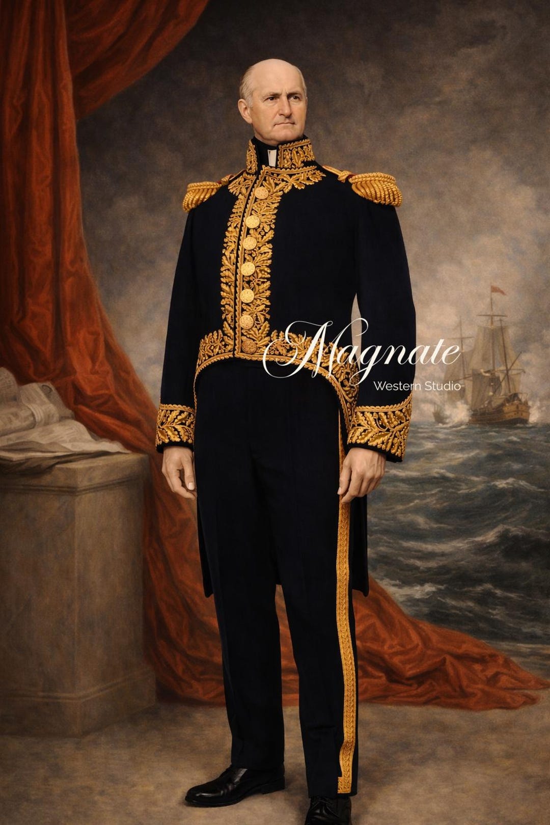 Royal Naval Admiral Full Dress Uniform - Gold Oak Leaf Embroidered ...