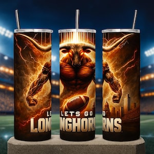 Fierce Bull Football Tumbler Wrap – Game Day Power 20oz Tumbler Wrap Design