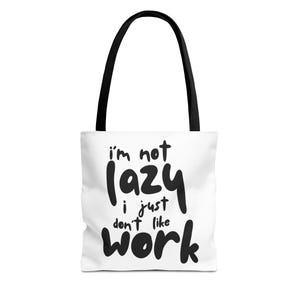 Lazy Tote Bag - Cute Canvas Shoulder Bag for Shopping, Beach, Grocery, School, Work - Funny Reusable Eco-Friendly Handbag, Weekend Tote,