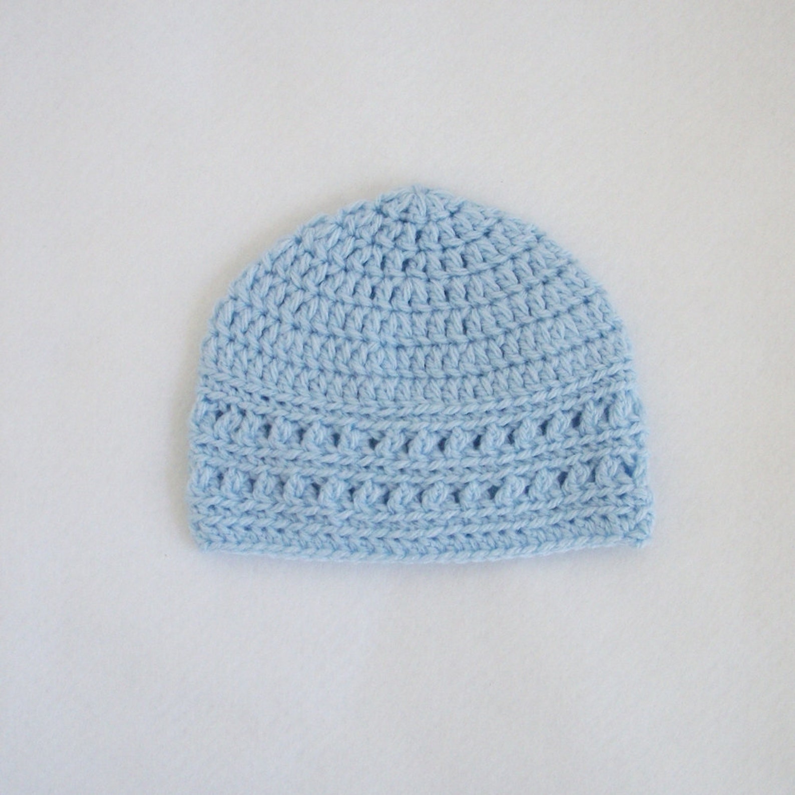 Crocheted Baby Boy Sweater/Hat/Booties Set in Pale Blue 0M3M Etsy