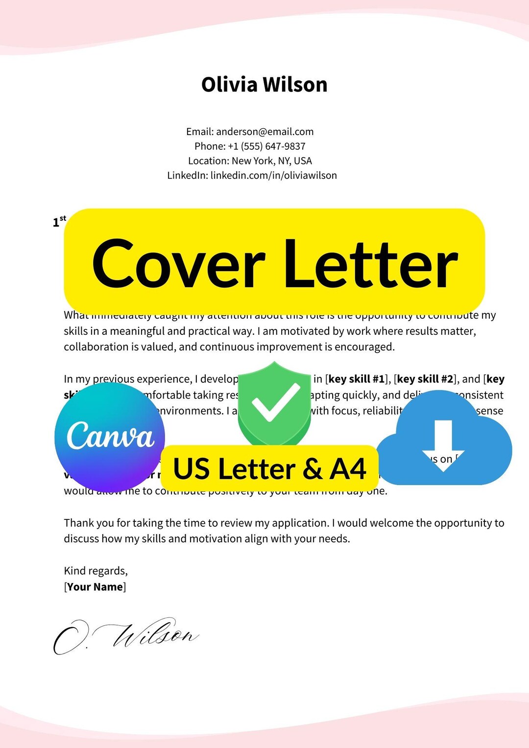 Professional Cover Letter Template ATS Friendly Cover Letter