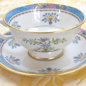 Tea Cups and Saucers for 4, Tea Cup Set, Vintage Lenox China Set, Tea Cups and Saucer Set, 22 Kt. Gold Trim, c1974, Vintage Tea Party image 1