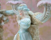 Figural Candelabras, Ernst Bohne Söhne, Pair of Candelabras, Courting Couple Candelabras, Romantic Decor, Dresden Porcelain, Germa