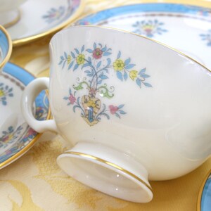 Tea Cups and Saucers for 4, Tea Cup Set, Vintage Lenox China Set, Tea Cups and Saucer Set, 22 Kt. Gold Trim, c1974, Vintage Tea Party image 6