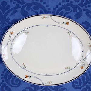 Vintage Oval Serving Platter, Gorham Town and Country Floral Platter,  13-3/4&quot; Size Platter, Country Style Decor, c1980s, Vintage Platters