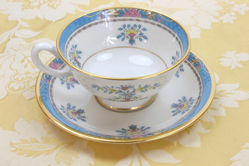 Tea Cups and Saucers for 4, Tea Cup Set, Vintage Lenox China Set, Tea Cups and Saucer Set, 22 Kt. Gold Trim, c1974, Vintage Tea Party image 4