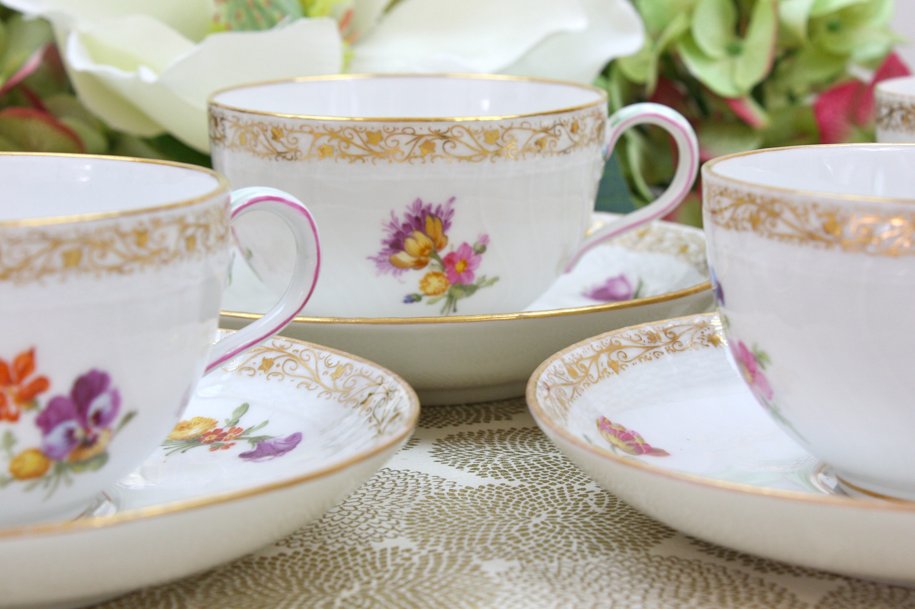 KPM Porcelain Tea Set for 4 KPM Berlin Tea Cups & Saucers Etsy