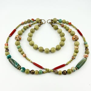 Green Jasper & Agate Statement Necklace – Jungle Rhythm