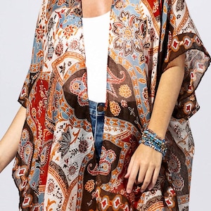 Boho Paisley Patchwork Kimono One Size Fits All