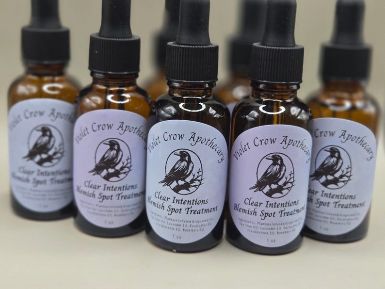 Clear Intentions Blemish Spot Treatment, Herbal Face Oil, Natural Skincare, Apothecary Skin Care, Targeted Spot Oil