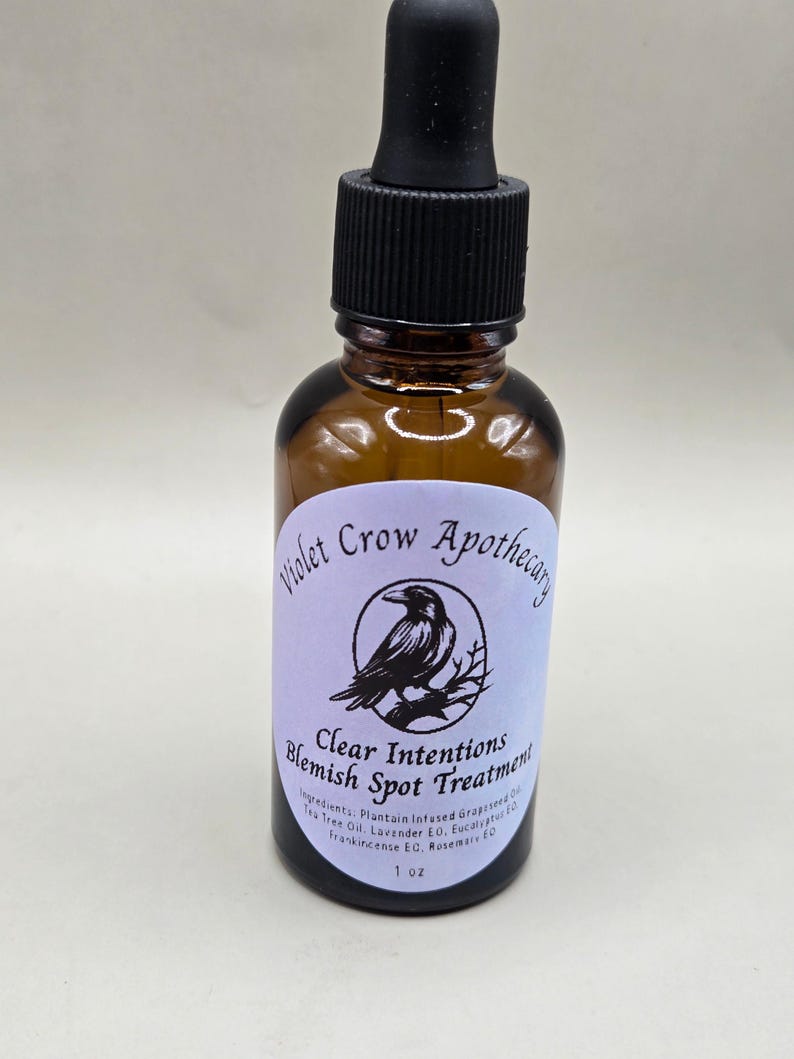 Clear Intentions Blemish Spot Treatment, Herbal Face Oil, Natural Skincare, Apothecary Skin Care, Targeted Spot Oil