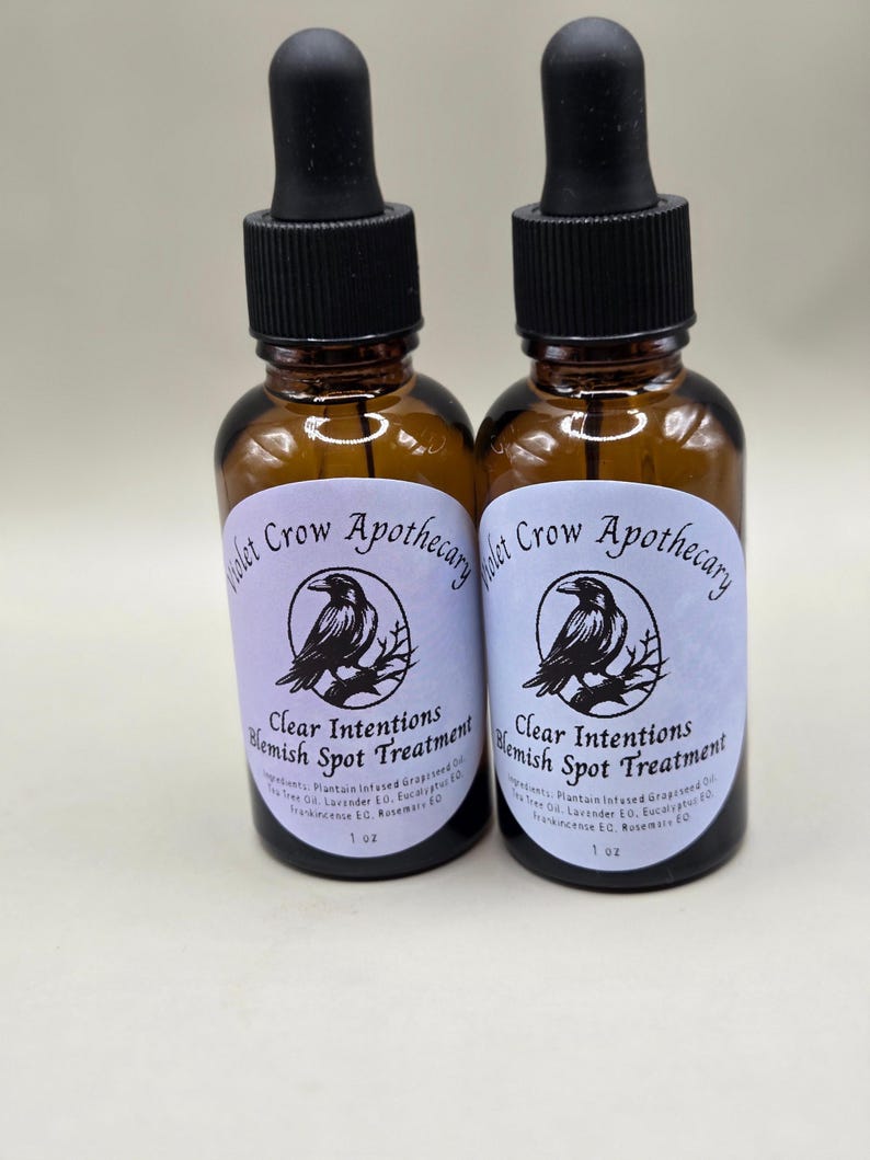 Clear Intentions Blemish Spot Treatment, Herbal Face Oil, Natural Skincare, Apothecary Skin Care, Targeted Spot Oil