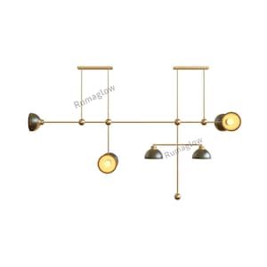 Mid Century Sputnik Chandelier: Brass 7-Light Stilnovo Style