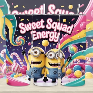 Pack Minion Tumbler Wrap | 20oz Skinny Vaso Sublimación PNG | Divertidos Personajes de Dibujos | Archivo Digital Plantilla