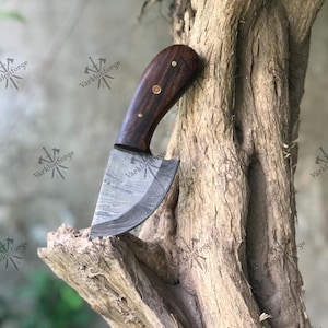 Handmade Damascus Hunting Knife With Rosewood Handle Gift For Father Wedding Gift Bowie Knife Birthday Gift Anniversary Gift Camping knife