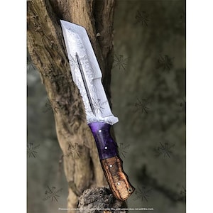 Handmade Damascus Hunting Knife With Rosewood Handle Gift For Father Wedding Gift Bowie Knife Birthday Gift Anniversary Gift Camping knife