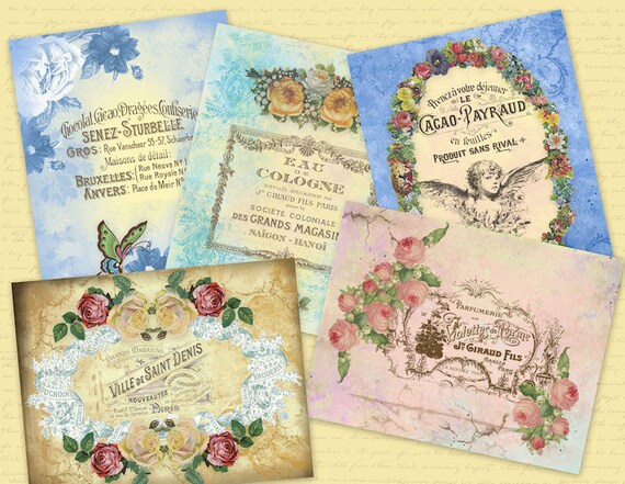 Items similar to Shabby Chic Printable French Labels/Tags/Stickers on Etsy