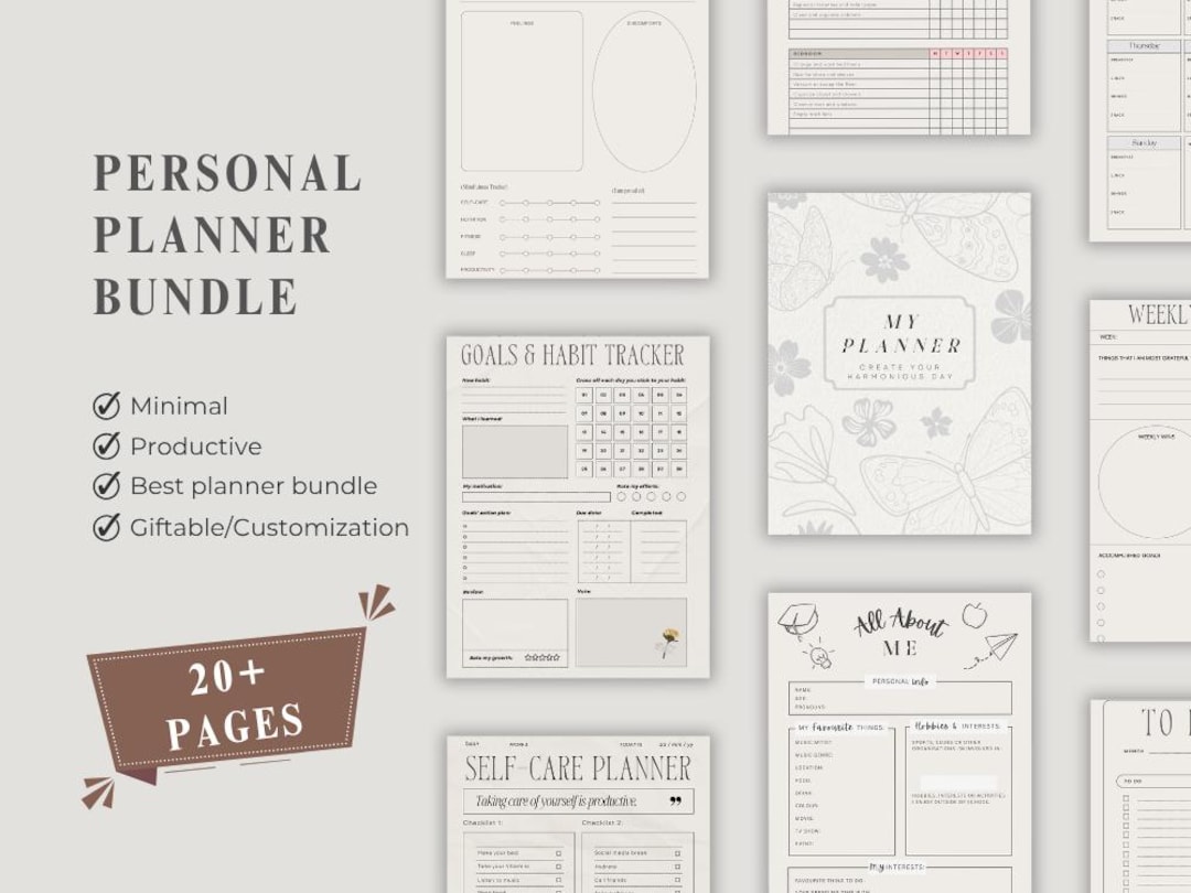 Ultimate Life Planner Bundle – 25+ Pages for Daily, Budget, Self-care ...