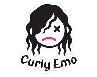 Curly Emo Vinyl Stickers: Laptop, Water Bottle Decals