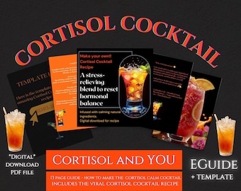 Cortisol Calm Cocktail Recipe Guide: Natural Hormone Balance (Digital PDF)