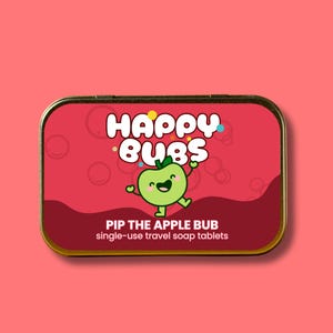 Pip the Apple Bub - ミニ使い捨てトラベルソープ | ゲストルームソープ | HappyBubs ハンドメイドソープバー | ウェディングギフト | トラベルサイズトイレタリー