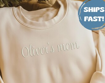 Embroidered Personalized Mama Sweatshirt with Kid Name, Mother's Day Gifts