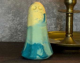 Spectral Ghost Vessel | The Wraith | Shoreline Surge | Turquoise Cream Figurine Hand Cast Gypsum