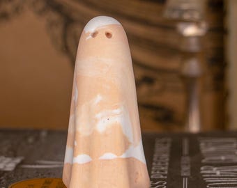 Spectral Ghost Vessel | Whispering Brew | Mocha & Cream Handmade Spirit Figurine - Gothic Home Decor - Gypsum Sculpture - Altar Art Object