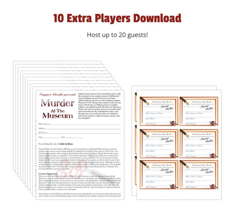 Murder at the Museum Dinner Party Game – Interactive Mystery (PDF Download) image 4