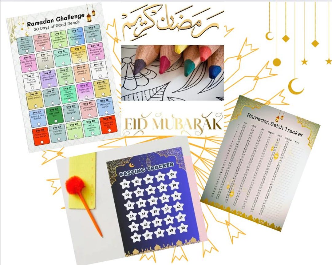 Printable Ramadan Kids Activity Bundle - Fasting Tracker, Salah Tracker ...