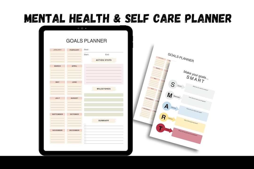 Mental Health Self Care Planner | Wellness Tracker, Gratitude Journal ...