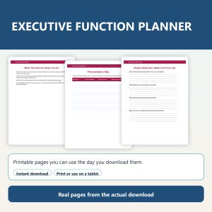 Planejador de Funções Executivas | Organização para TDAH, Tarefas Diárias de Foco (Download Digital)