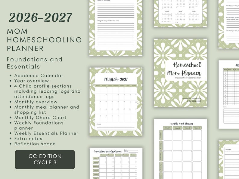 Classical Conversations Mom Homeschool Planner 2026-2027, Foundations ...