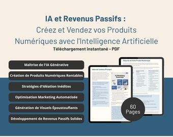 Ebook IA Revenus Passifs Français | Création Produits Numériques | Guide Business IA | Prompt Engineering | Marketing | Téléchargement PDF