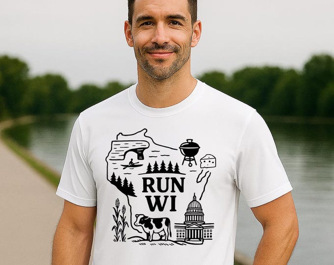 Wisconsin Inspired Moisture Wicking Tee, Unisex Running Shirt, Men's Athletic Top, Women's Workout T-Shirt, Breathable Sports Tee