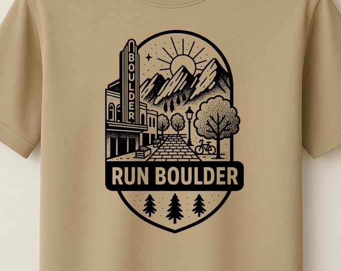 Boulder CO Inspired Tee, Running Shirt, Fitness Top, Unisex Moisture Wicking T-Shirt, Workout Apparel