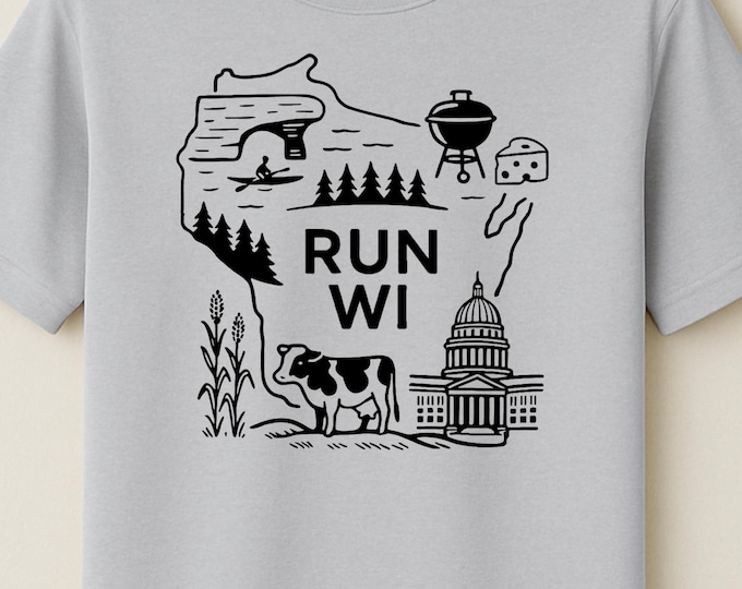 Wisconsin Inspired Moisture Wicking Tee, Unisex Running Shirt, Men's Athletic Top, Women's Workout T-Shirt, Breathable Sports Tee